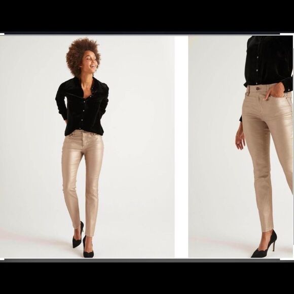 Allen B. By Allen Schwartz Tan Straight Leg Jeans - Picture 1 of 6